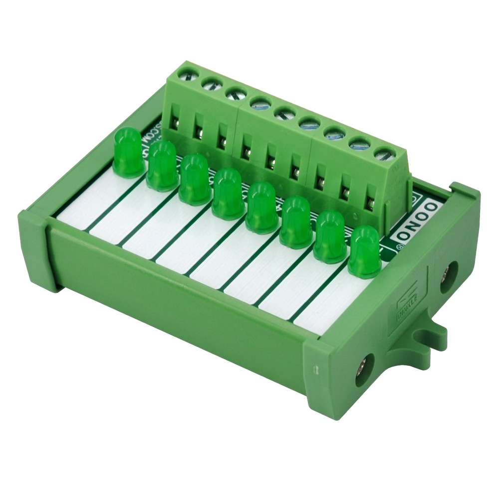 Screw Mount 8 Green LED Indicator Light Module, Support 5-50VDC Common Positive and Negative