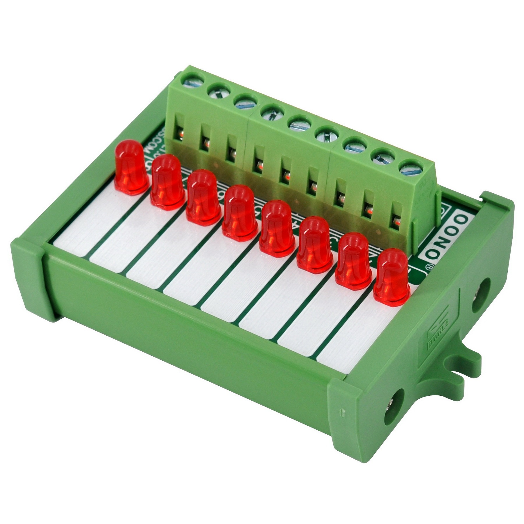 Screw Mount 8 Red LED Indicator Light Module, Support 5-50VDC Common Positive and Negative