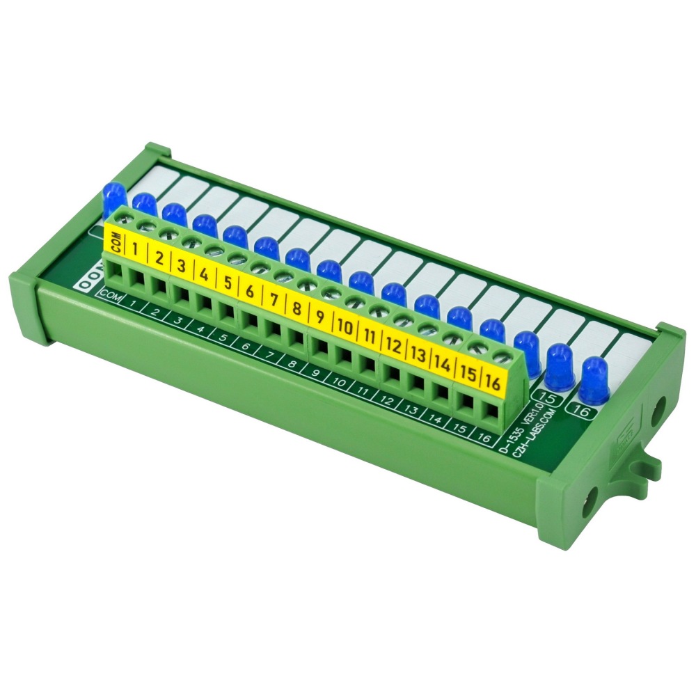 Screw Mount 16 Blue LED Indicator Light Module, Support 5-50VDC Common Positive and Negative