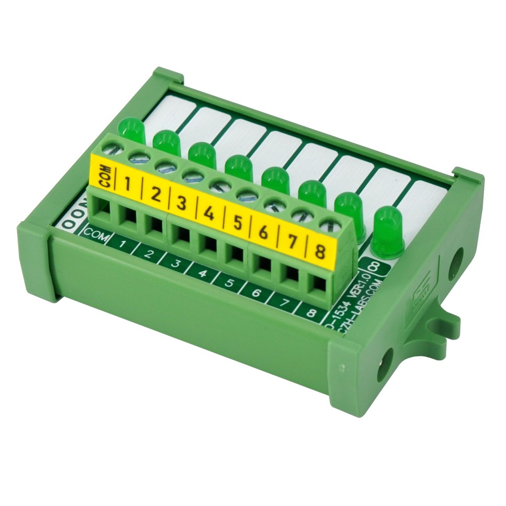 Screw Mount 8 Green LED Indicator Light Module, Support 5-50VDC Common Positive and Negative