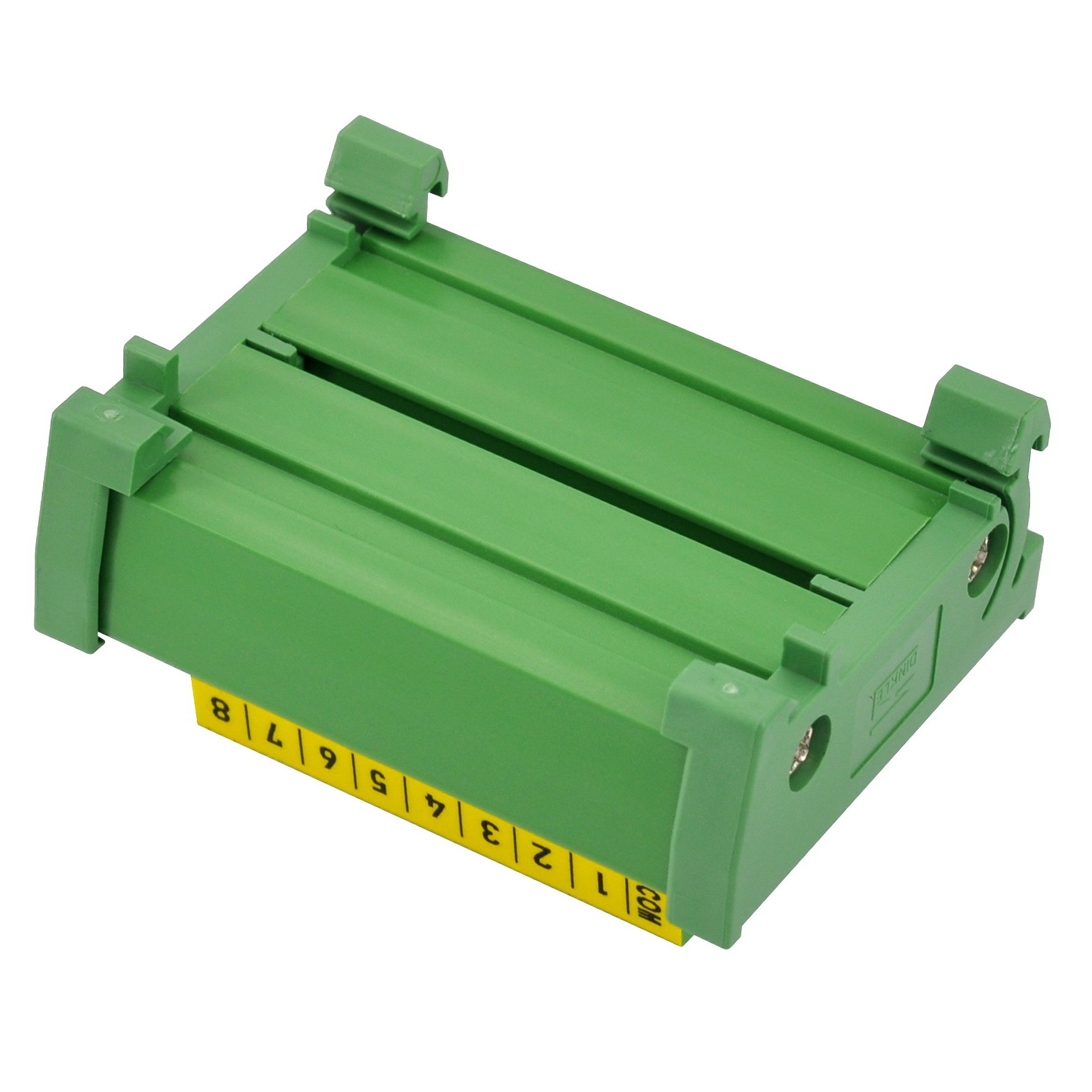 DIN Rail Mount 8 Yellow LED Indicator Light Module, Support 5-50VDC Common Positive and Negative