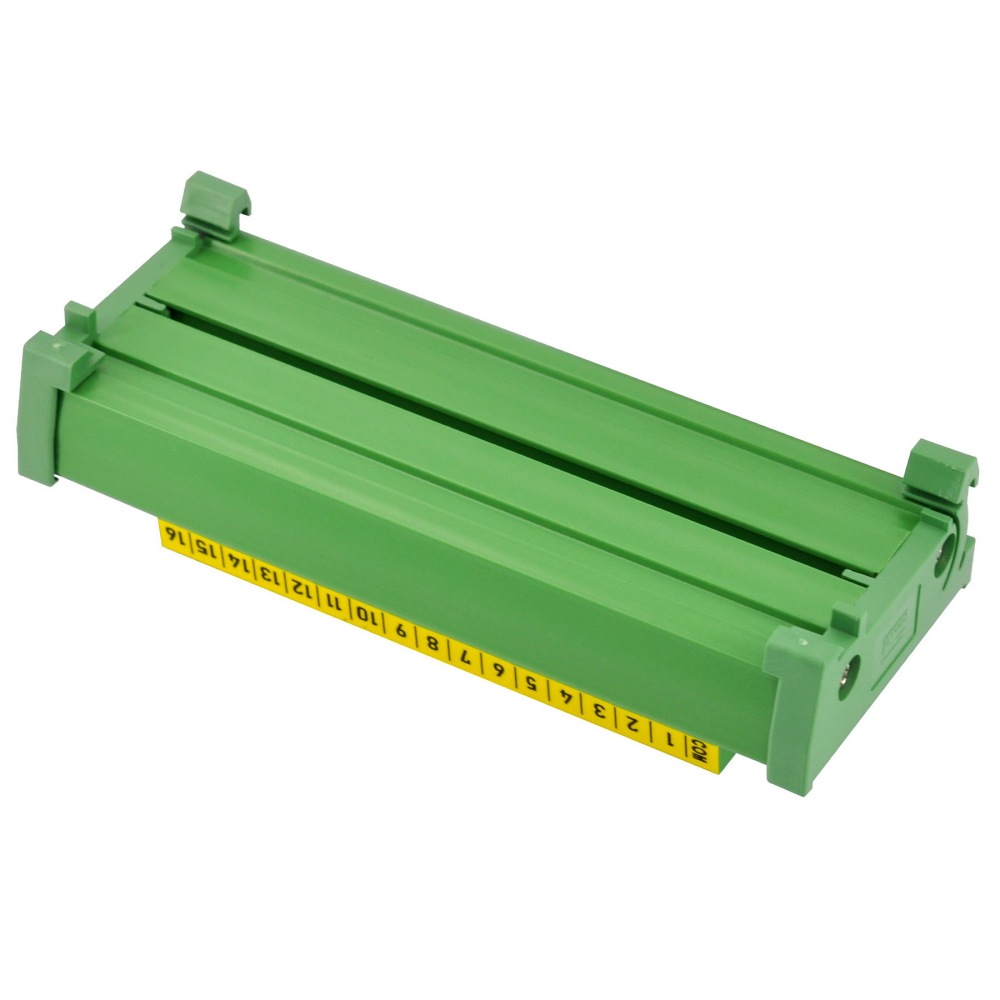 DIN Rail Mount 16 Yellow LED Indicator Light Module, Support 5-50VDC Common Positive and Negative