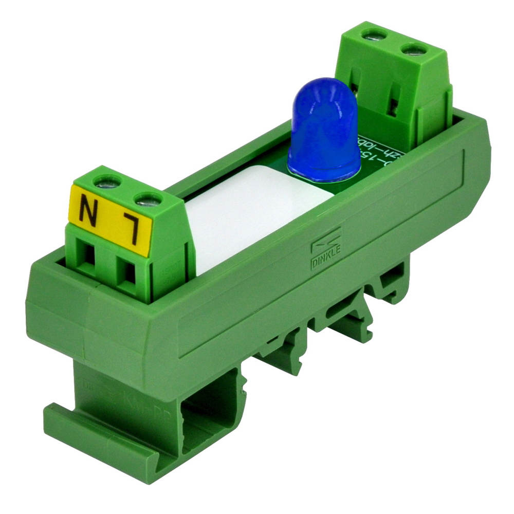DIN Rail Mount AC 60-280V 1 Channel Blue 10mm LED Indicator Light Module