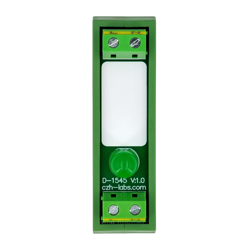 DIN Rail Mount AC 60-280V 1 Channel Green 10mm LED Indicator Light Module
