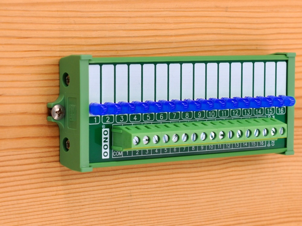 Screw Mount 16 Blue LED Indicator Light Module, Support 5-50VDC Common Positive and Negative