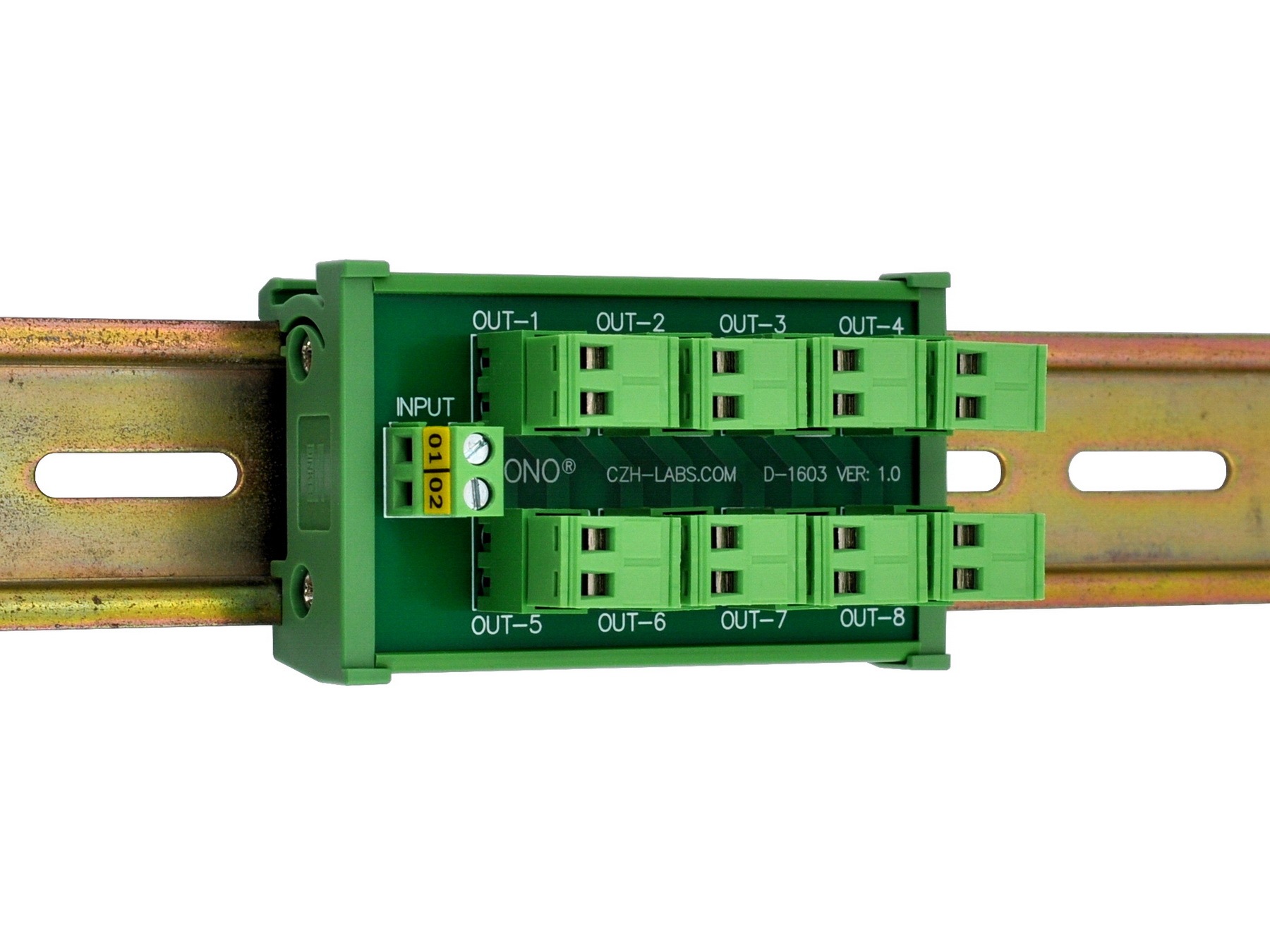 DIN Rail Mount 10A/300V 8x2 Pole Pluggable Screw Terminal Block Distribution Module
