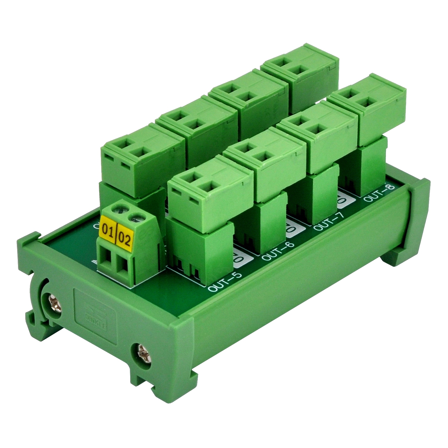 DIN Rail Mount 10A/300V 8x2 Pole Pluggable Screw Terminal Block Distribution Module