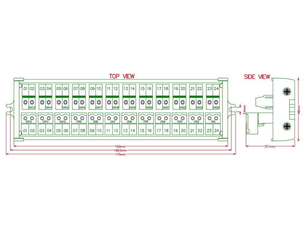 Screw mount 10A/300V 12x2 Pole Pluggable Top Wiring Terminal Block Module