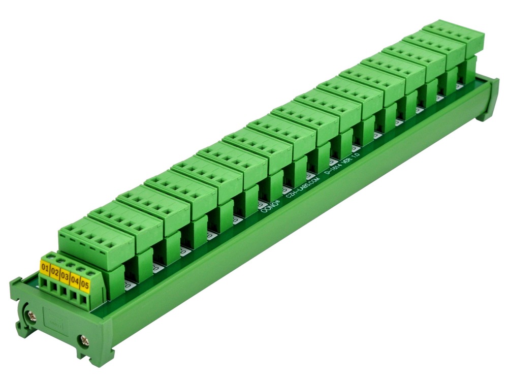 DIN Rail Mount 10A/300V 16x5 Pole Pluggable Screw Terminal Block Distribution Module