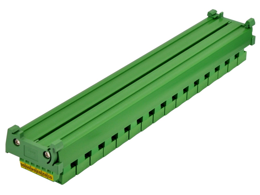 DIN Rail Mount 10A/300V 16x6 Pole Pluggable Screw Terminal Block Distribution Module