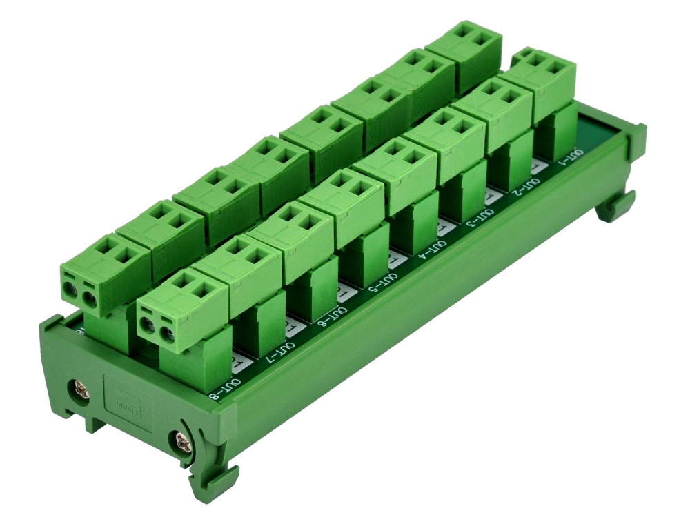 DIN Rail Mount 10A/300V 16x2 Pole Pluggable Screw Terminal Block Distribution Module