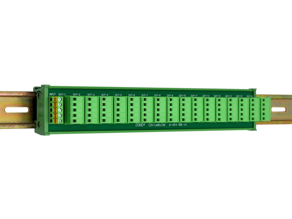 DIN Rail Mount 10A/300V 16x5 Pole Pluggable Screw Terminal Block Distribution Module