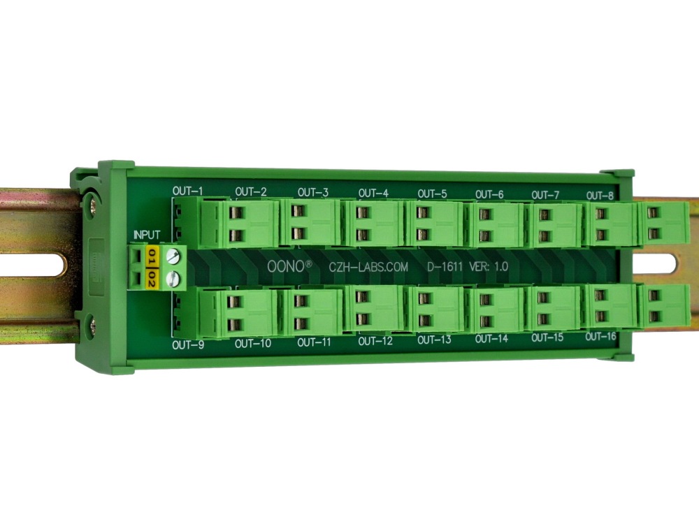 DIN Rail Mount 10A/300V 16x2 Pole Pluggable Screw Terminal Block Distribution Module