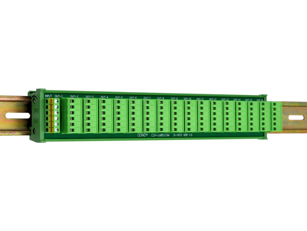 DIN Rail Mount 10A/300V 16x6 Pole Pluggable Screw Terminal Block Distribution Module