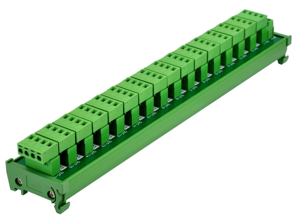 DIN Rail Mount 10A/300V 16x4 Pole Pluggable Screw Terminal Block Distribution Module
