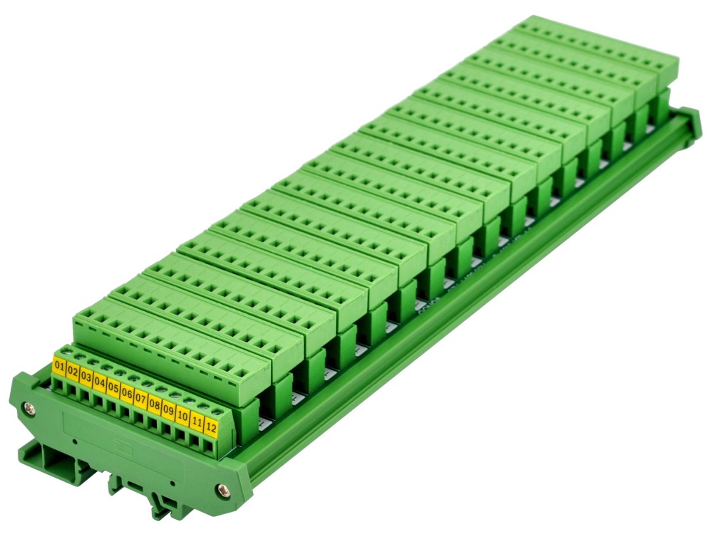 DIN Rail Mount 10A/300V 16x12 Pole Pluggable Screw Terminal Block Distribution Module