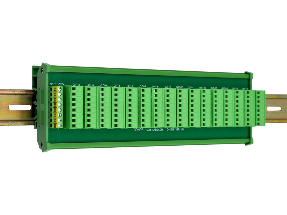 DIN Rail Mount 10A/300V 16x8 Pole Pluggable Screw Terminal Block Distribution Module