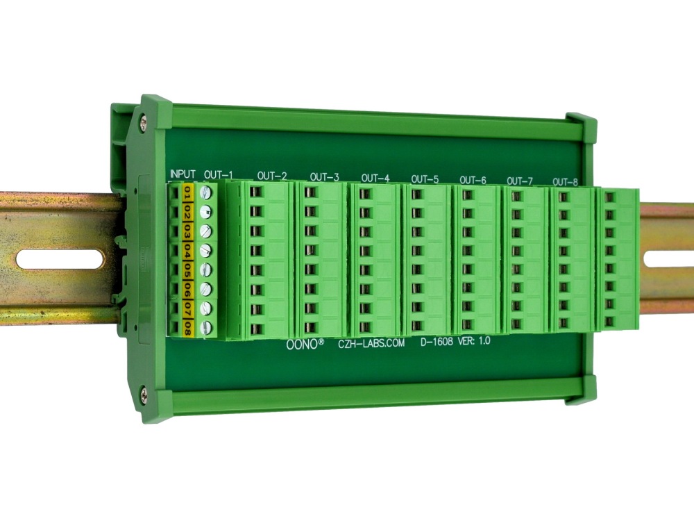 DIN Rail Mount 10A/300V 8x10 Pole Pluggable Screw Terminal Block Distribution Module