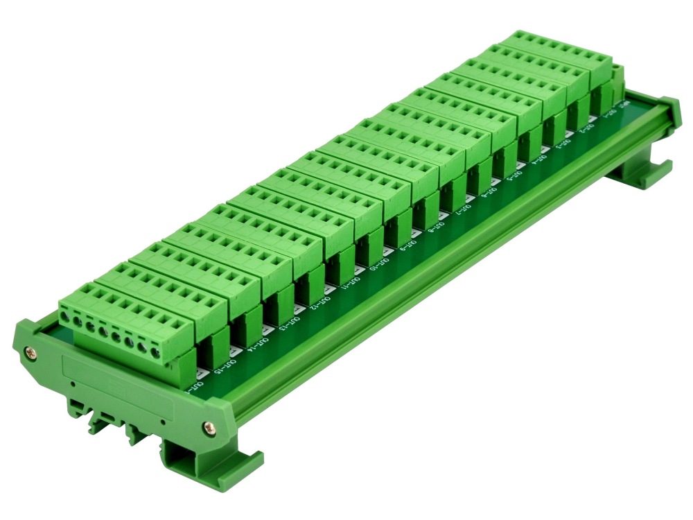 DIN Rail Mount 10A/300V 16x8 Pole Pluggable Screw Terminal Block Distribution Module