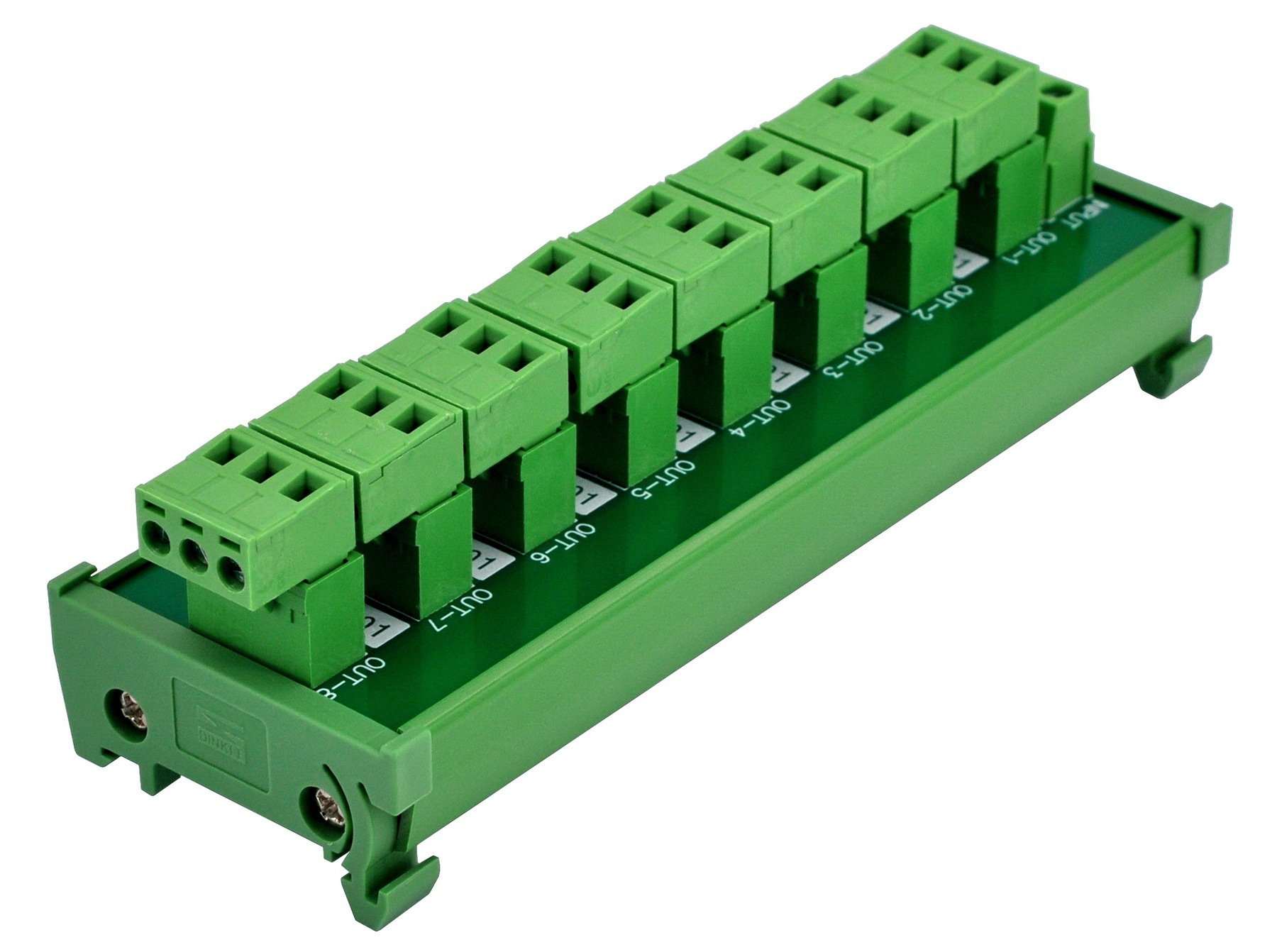 DIN Rail Mount 10A/300V 8x3 Pole Pluggable Screw Terminal Block Distribution Module