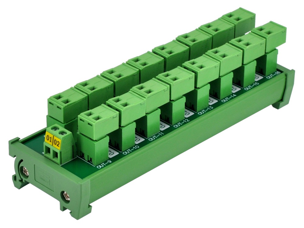 DIN Rail Mount 10A/300V 16x2 Pole Pluggable Screw Terminal Block Distribution Module
