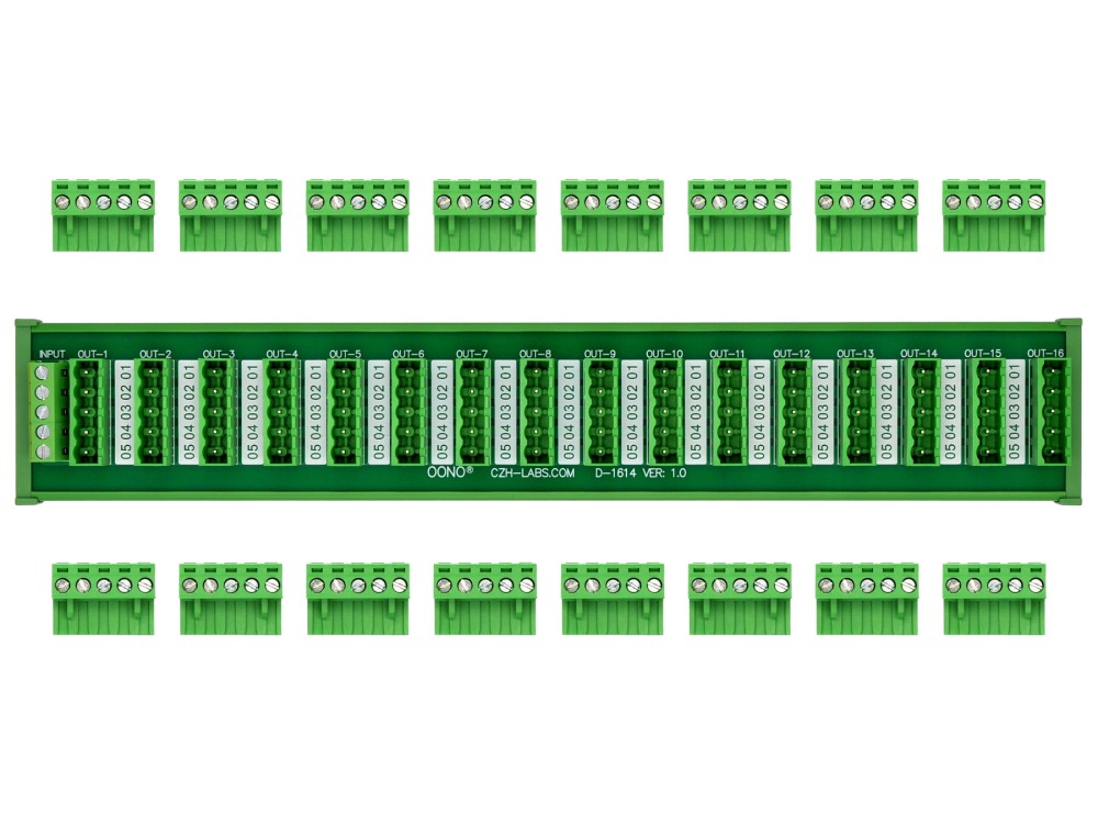 DIN Rail Mount 10A/300V 16x5 Pole Pluggable Screw Terminal Block Distribution Module