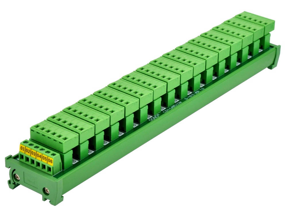 DIN Rail Mount 10A/300V 16x6 Pole Pluggable Screw Terminal Block Distribution Module