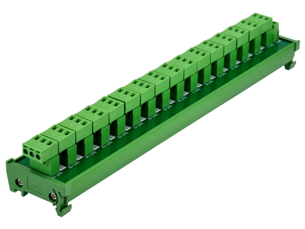 DIN Rail Mount 10A/300V 16x3 Pole Pluggable Screw Terminal Block Distribution Module