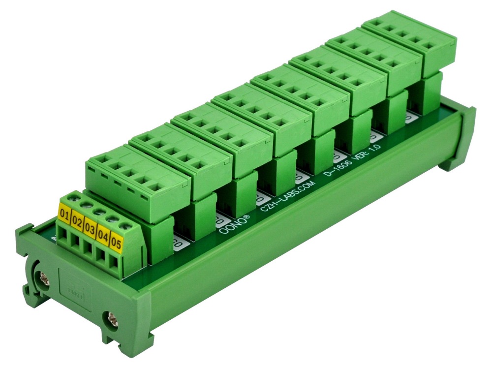 DIN Rail Mount 10A/300V 8x5 Pole Pluggable Screw Terminal Block Distribution Module