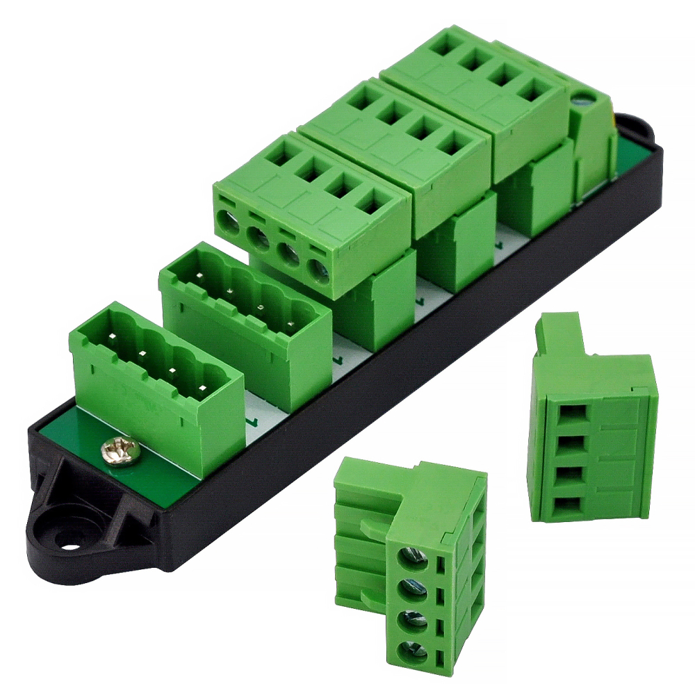 16Amp 300V 4x6 Position Pluggable Terminal Block Distribution Module. OONO D-1654GP