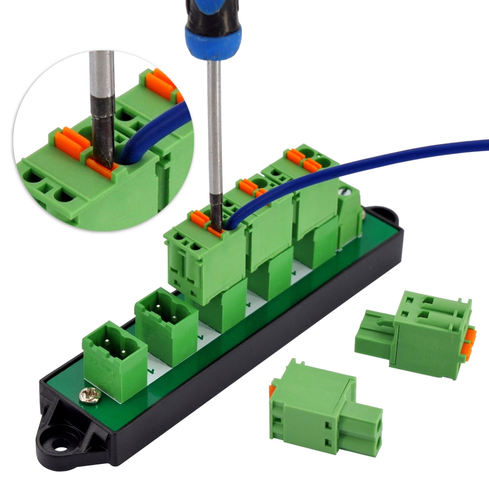 16Amp 300V 2x6 Position Pluggable Screwless Terminal Block Distribution Module. OONO D-1652GPN