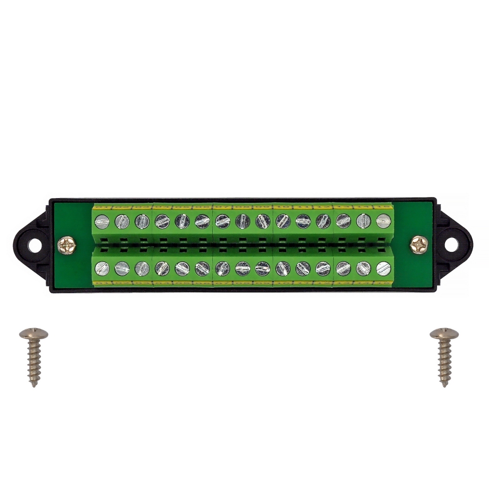 16Amp 300V 15x2 Position Terminal Block Distribution Module. OONO D-1658GP