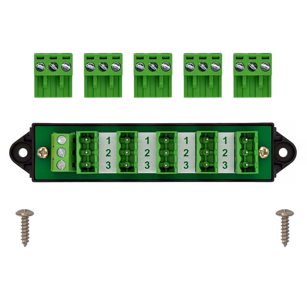 16Amp 300V 3x6 Position Pluggable Terminal Block Distribution Module. OONO D-1653GP