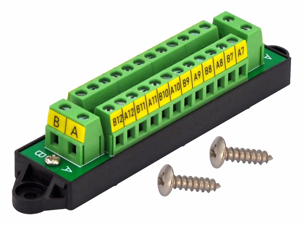 16Amp 48V 2x12 Position Terminal Block Distribution Module. OONO D-1410GP