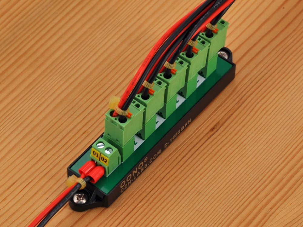 16Amp 300V 2x6 Position Pluggable Screwless Terminal Block Distribution Module. OONO D-1652GPN