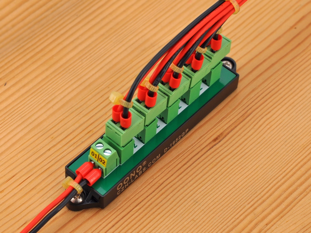 16Amp 300V 2x6 Position Pluggable Terminal Block Distribution Module. OONO D-1652GP