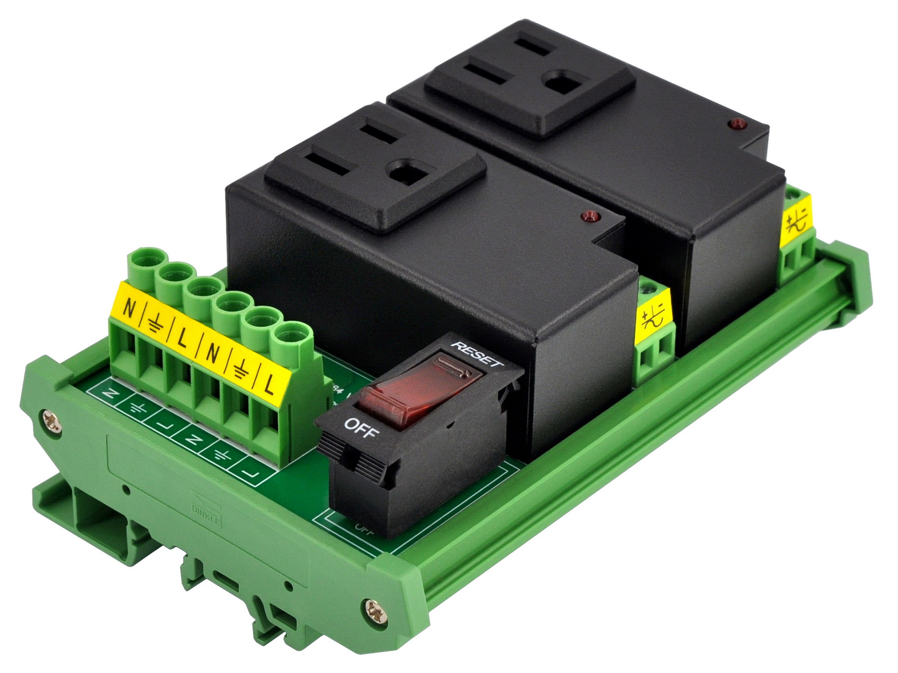 AC Power 2 Channel IoT Relay Outlet Module, DIN Rail or Screw Mounting