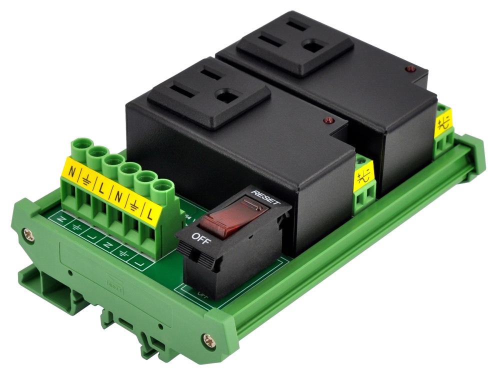 AC Power 2 Channel IoT Relay Outlet Module, DIN Rail or Screw Mounting