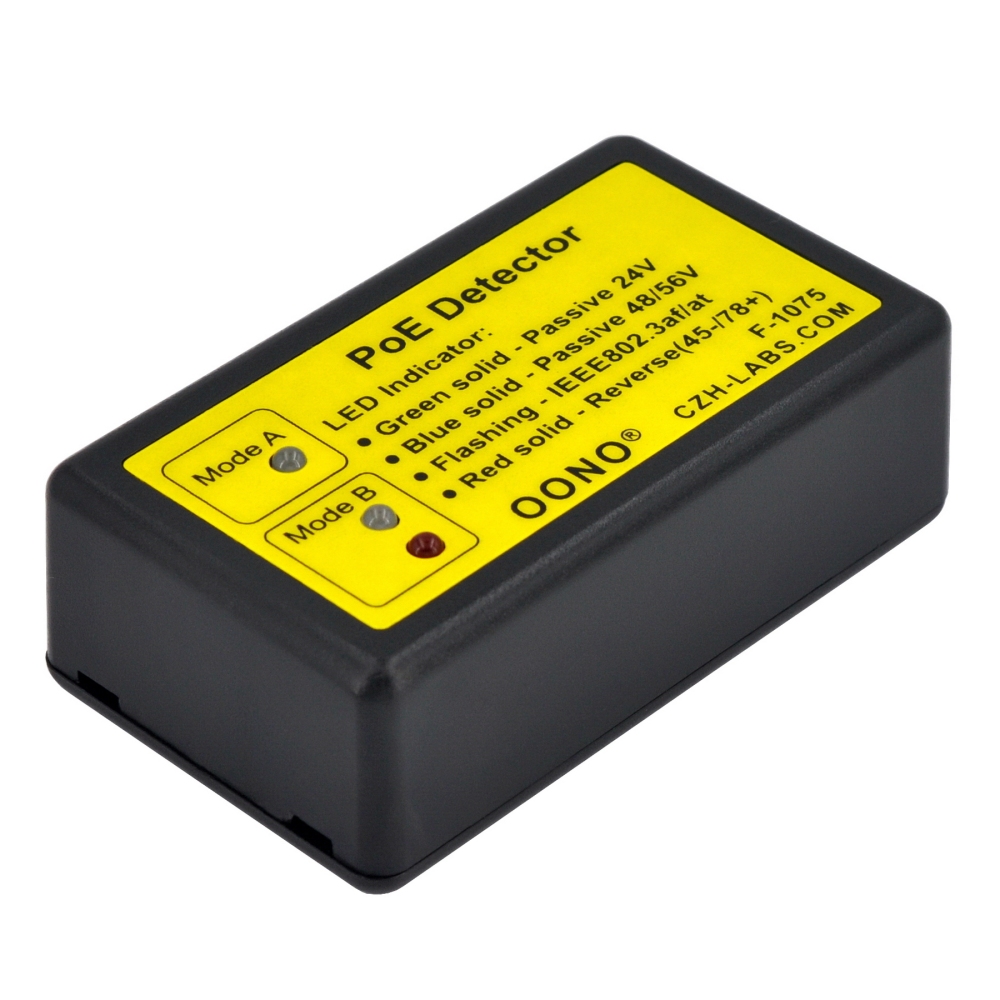 PoE Detector, Quickly identify Power over Ethernet with RJ45, PoE Tester 802.3af/at passive 24V/48V/56V. No battery required. OONO F-1075
