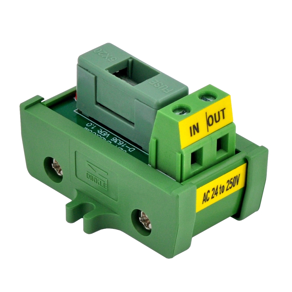 Screw Mount AC 24 - 250V 1 Channel Fuse Module, OONO D-1636AP