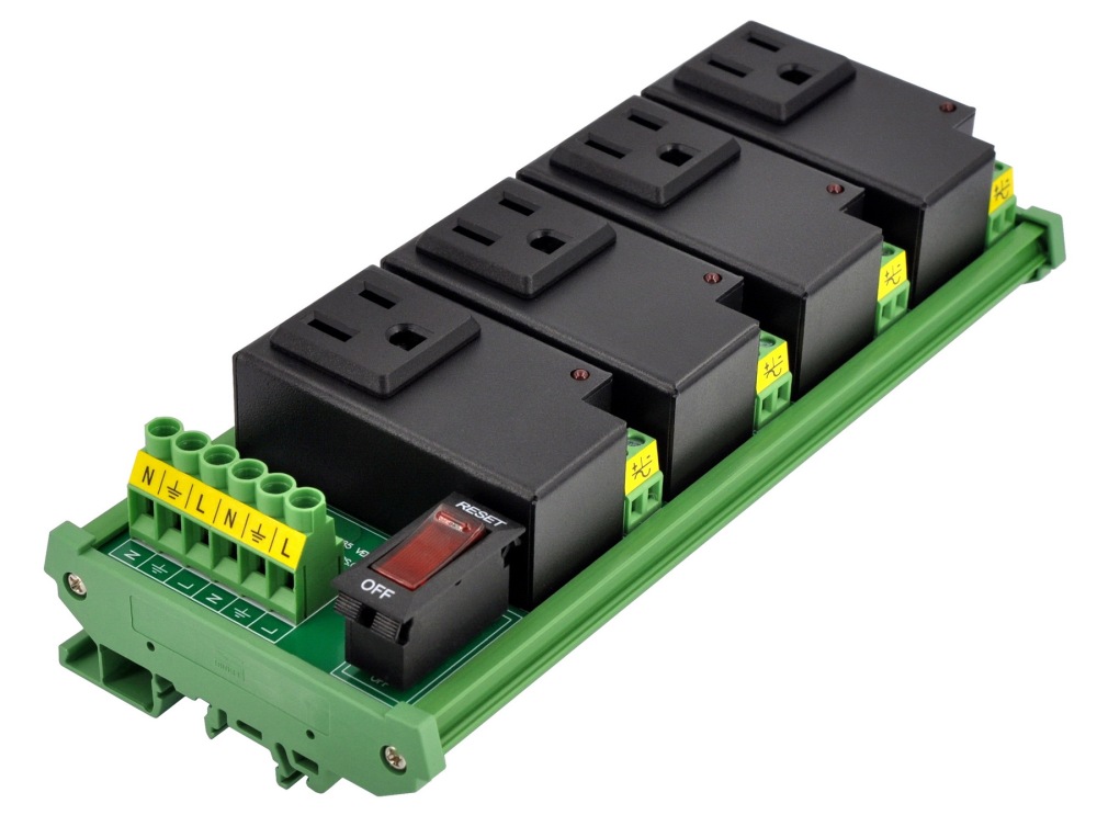 AC Power 4 Channel IoT Relay Outlet Module, DIN Rail or Screw Mounting