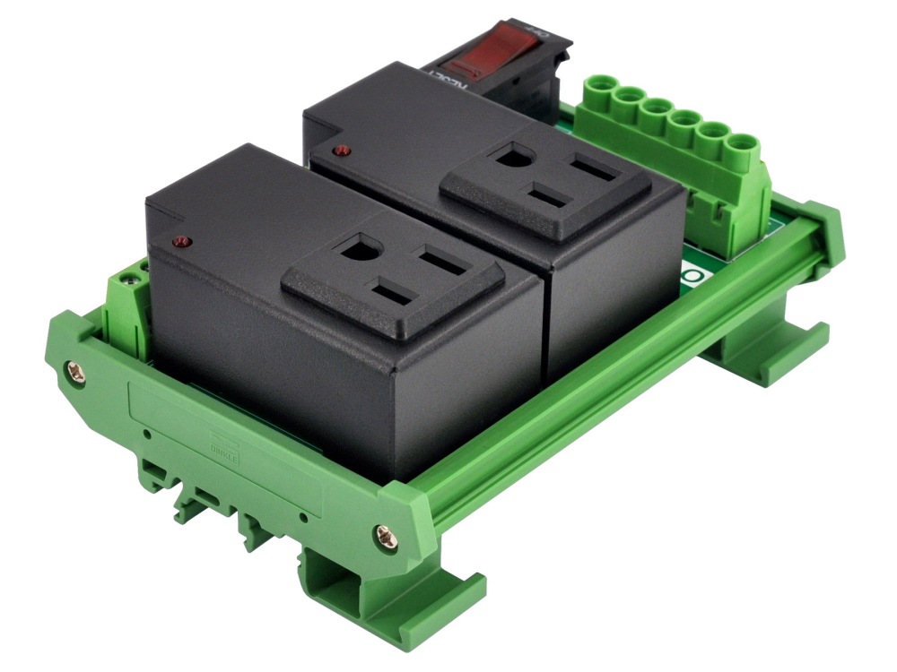 AC Power 2 Channel IoT Relay Outlet Module, DIN Rail or Screw Mounting