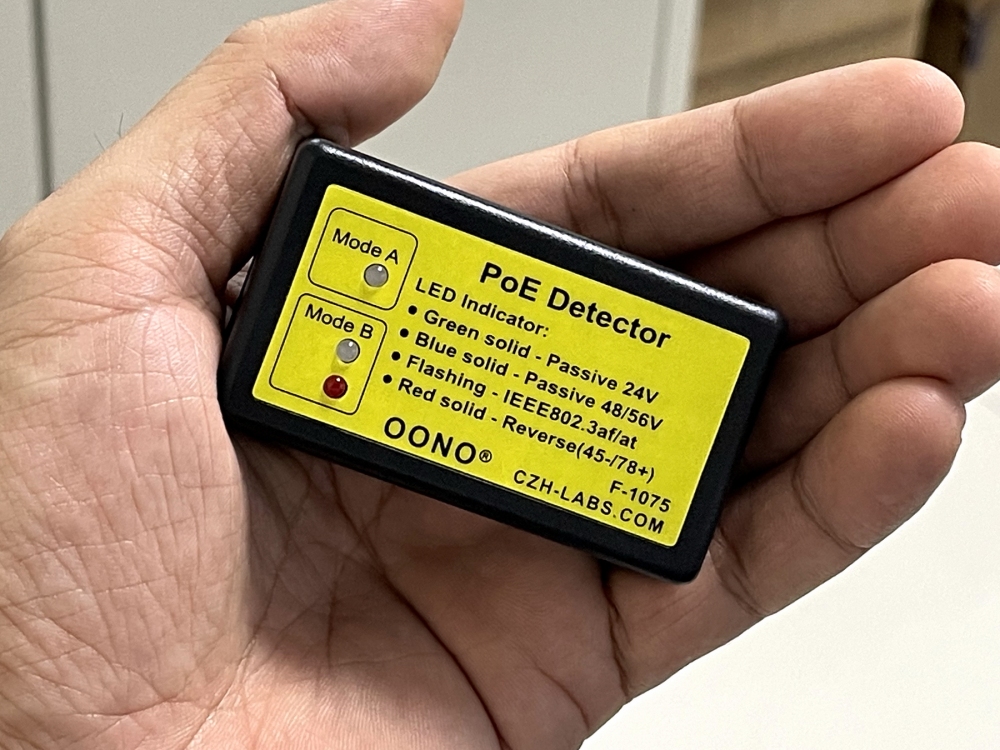 PoE Detector, Quickly identify Power over Ethernet with RJ45, PoE Tester 802.3af/at passive 24V/48V/56V. No battery required. OONO F-1075