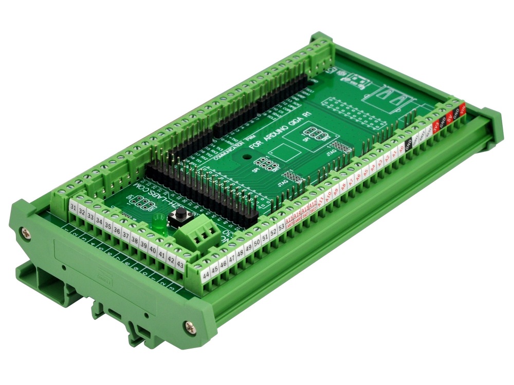 Terminal Block Adapter Module for Arduino GIGA R1 WiFi, DIN Rail or Screw Mount, GPIO Breakout Board, Standard Version