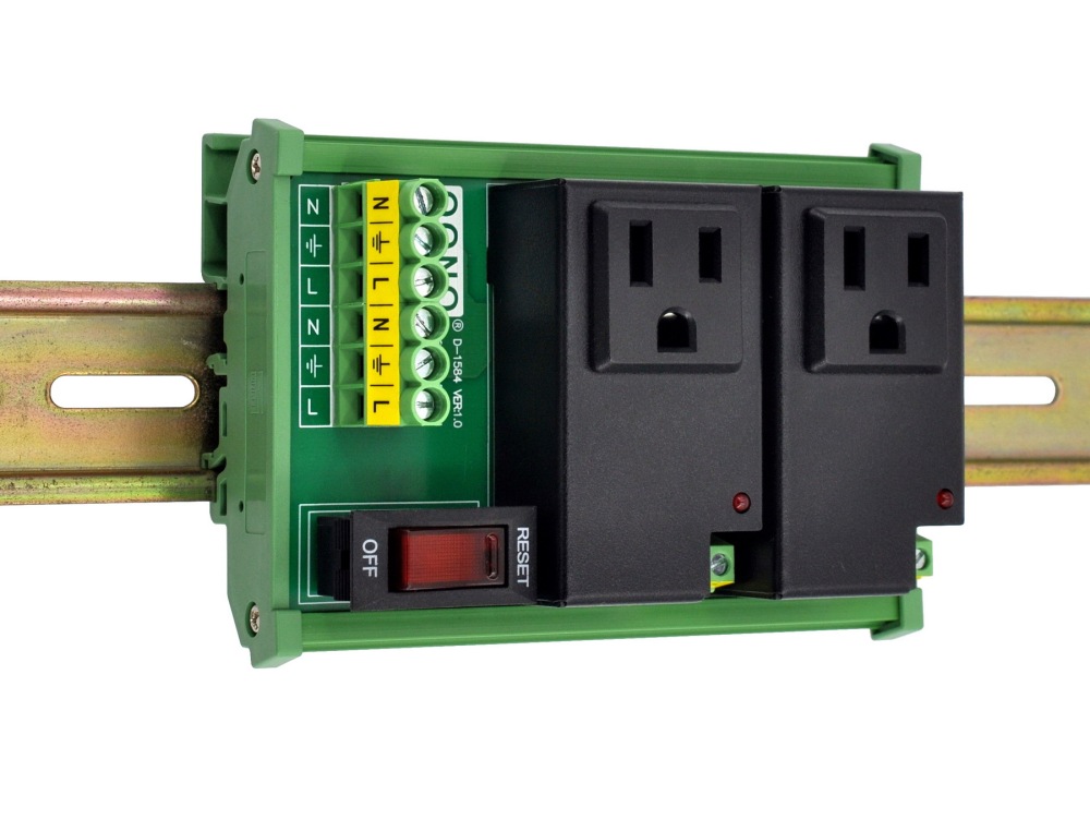 AC Power 2 Channel IoT Relay Outlet Module, DIN Rail or Screw Mounting