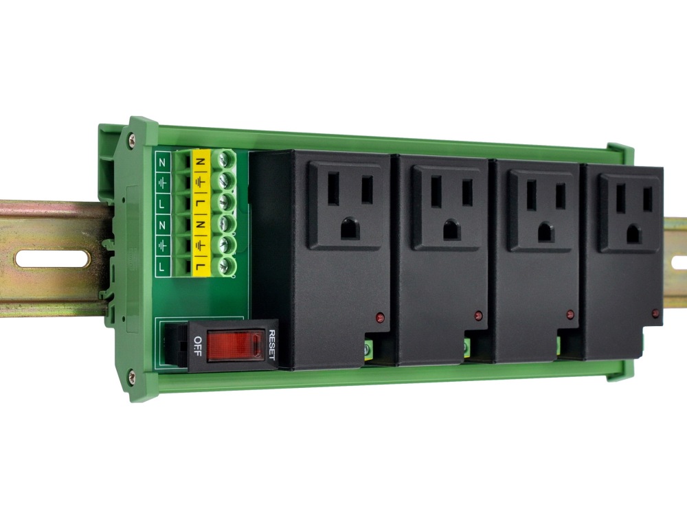 AC Power 4 Channel IoT Relay Outlet Module, DIN Rail or Screw Mounting