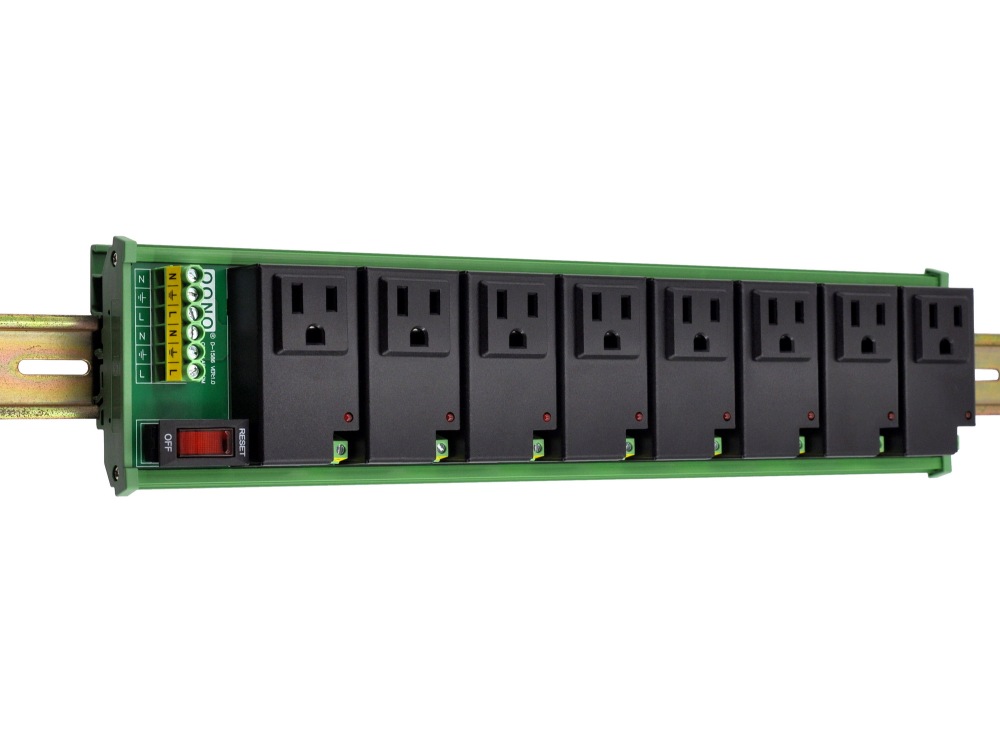 AC Power 8 Channel IoT Relay Outlet Module, DIN Rail or Screw Mounting