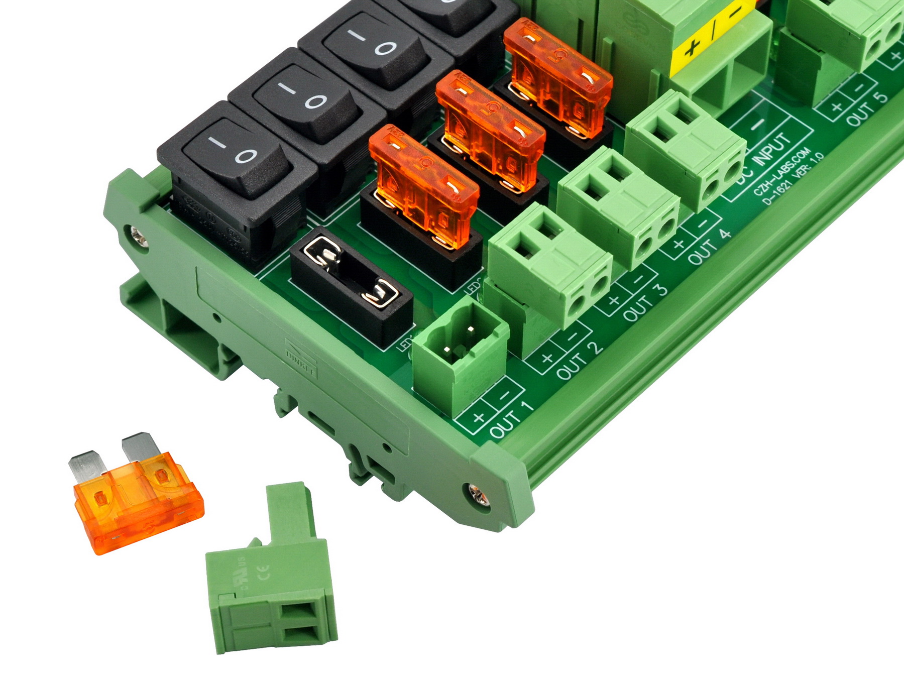 DC 52 Amp 8 Channel Power Distribution Module, Rocker Switch, Fused ...