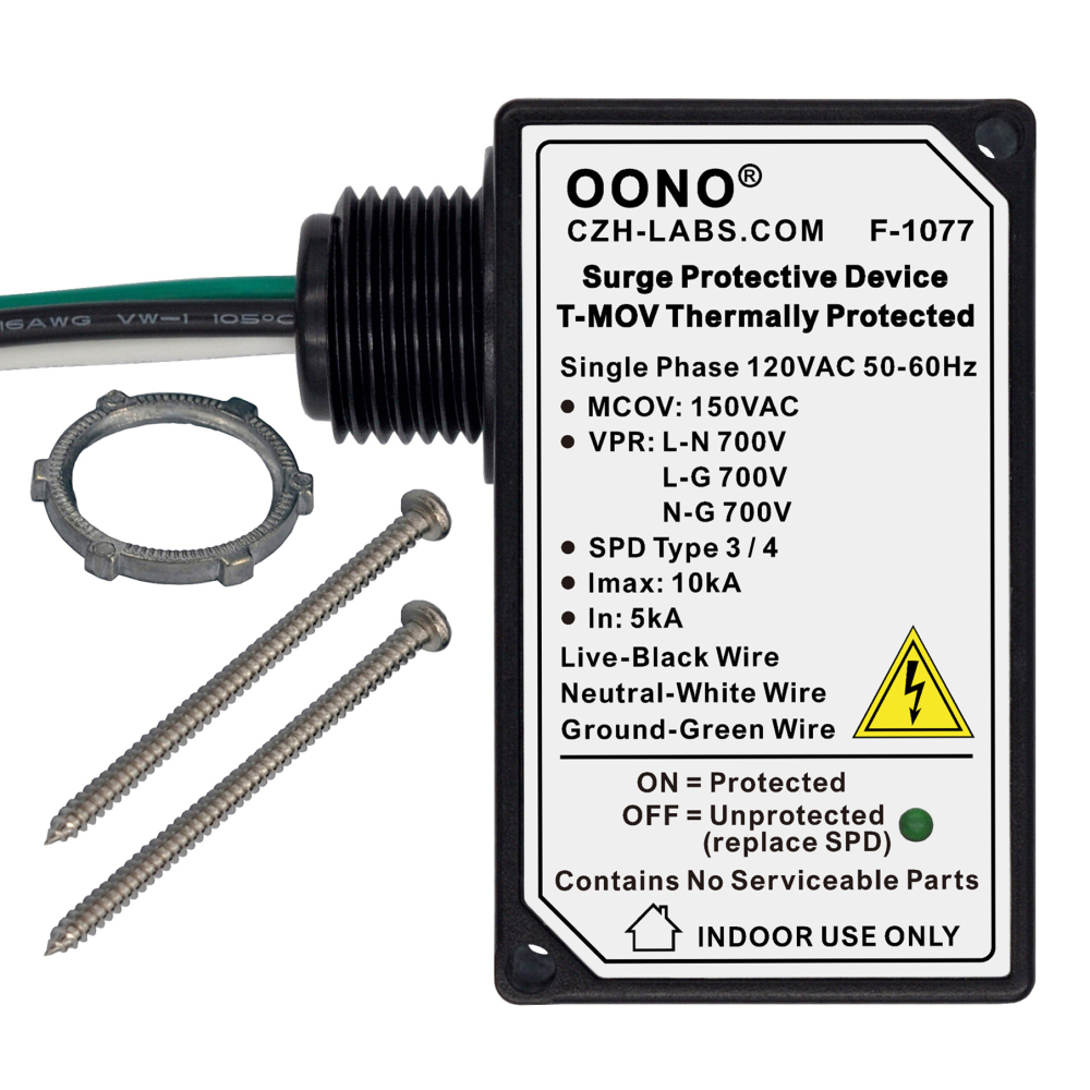 Single Phase AC 120V SPD Surge Protective Device, T-MOV Thermally Protected