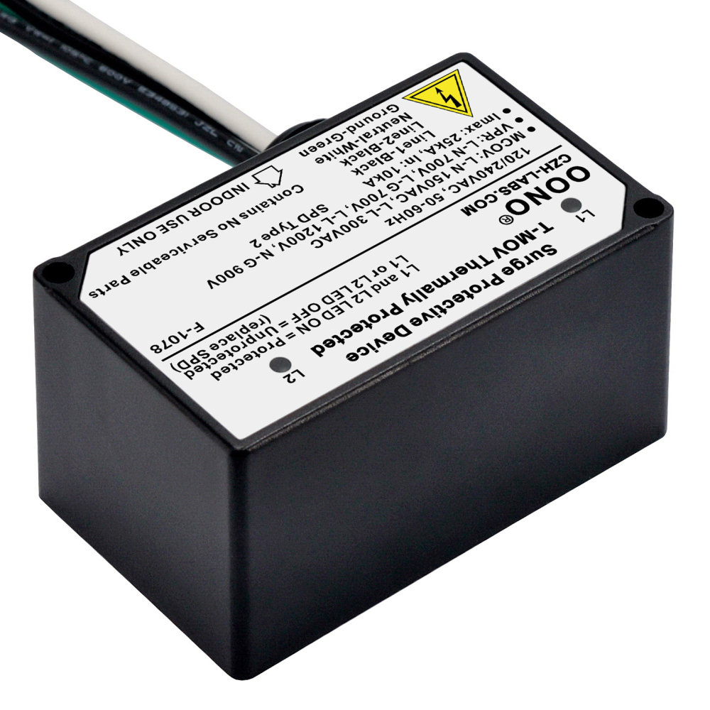 Split-phase 120/240VAC SPD Surge Protective Device, T-MOV Thermally Protected